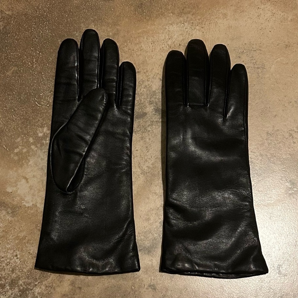 Cashmere Lined Leather Gloves size 8